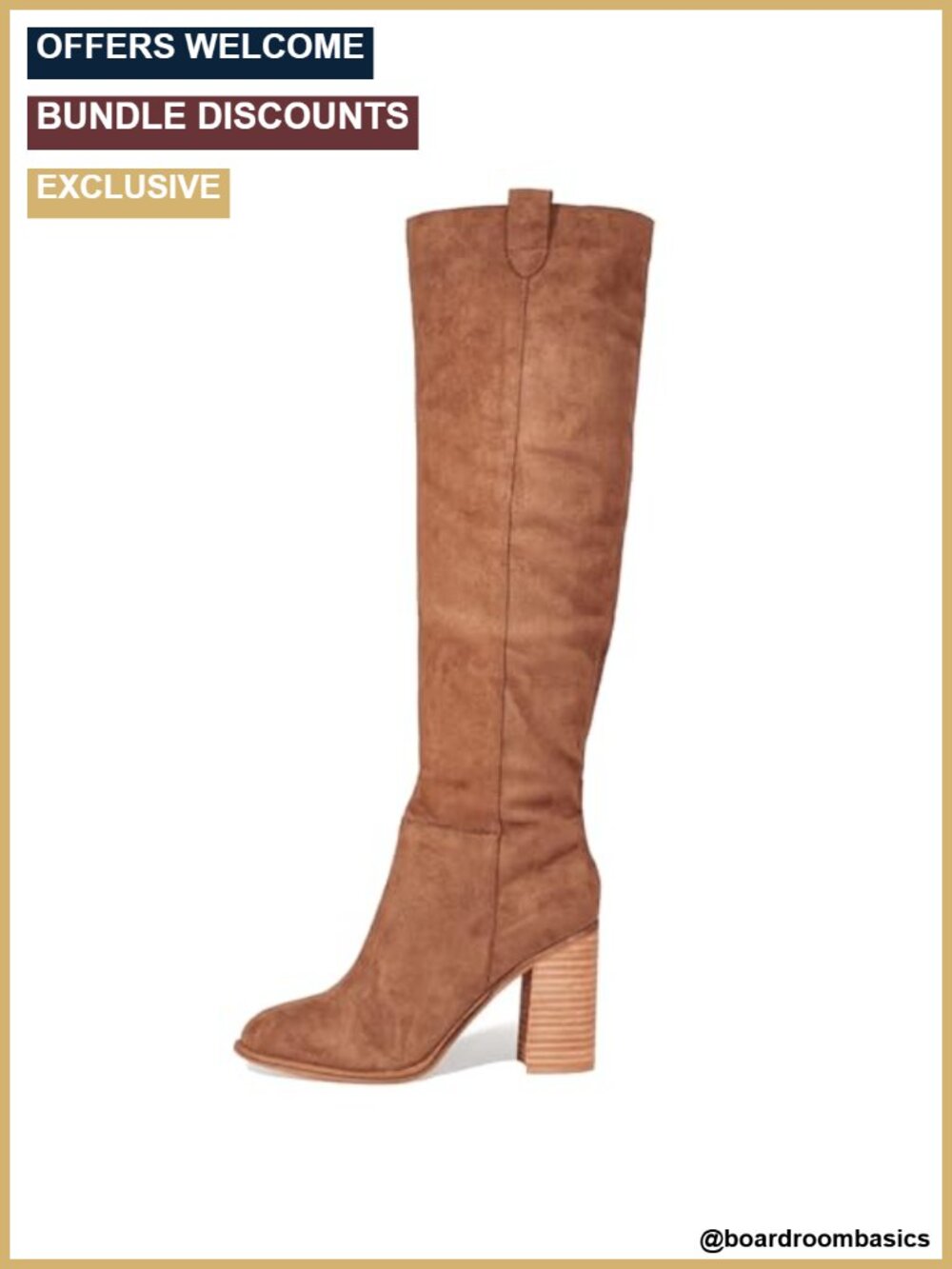 Suede Knee High Boots Fall Tall Slouch Boot Chunky Heel Women's